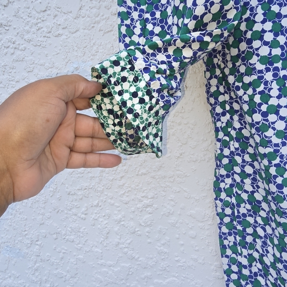 Boden Mollie Blue Green Polka Dot Printed Tunic Dress Size 6 - Picture 5 of 12